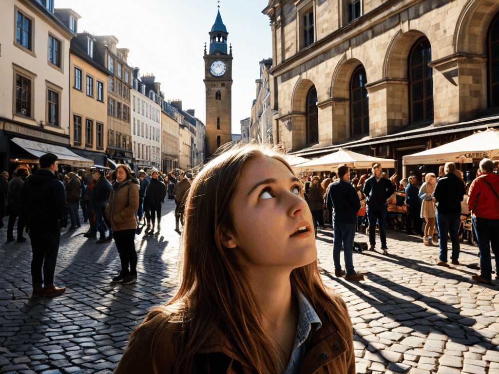 Exploring city like a tourist guide