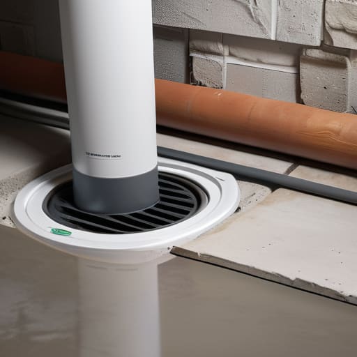 Radon Gas Sub-Slab Depressurization system setup.