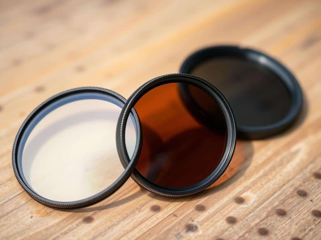 Types of lens filters including UV and graduated filters
